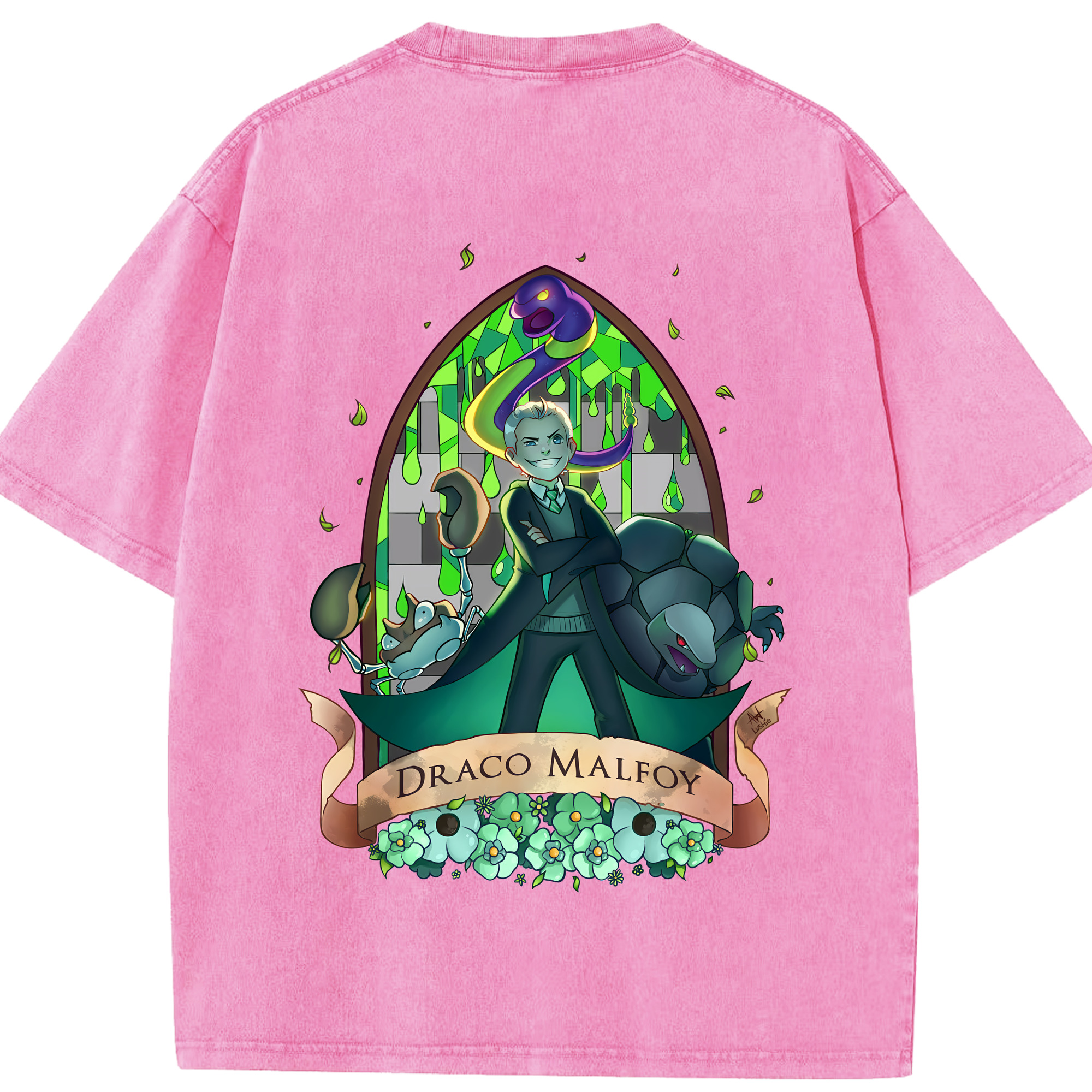（画像用） Harry Potter ハリー・ポッターシリーズ 綿100% ヴィンテージ風 半袖Tシャツ（背面プリント）
